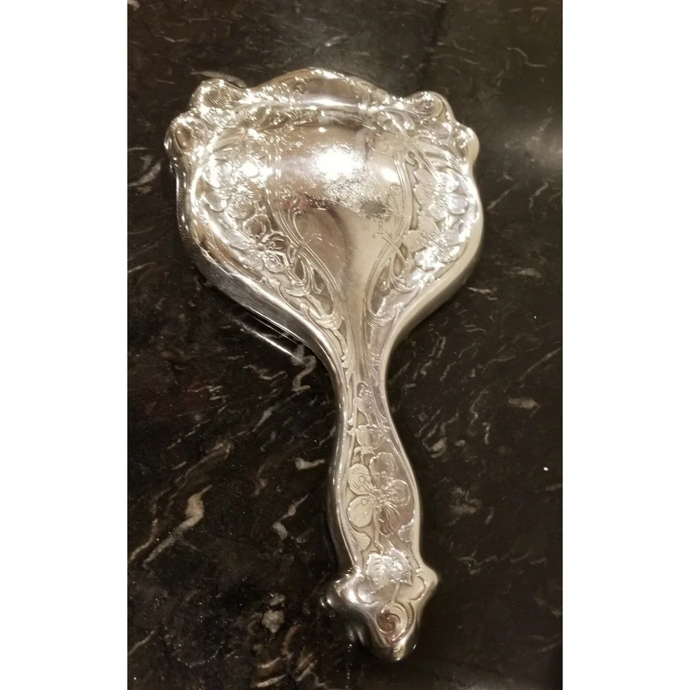 Antiwue Silver Plated Hand Mirror 10